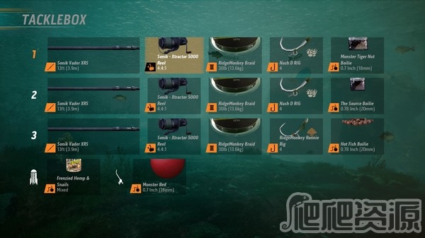 捕获物：鲤鱼和大鱼