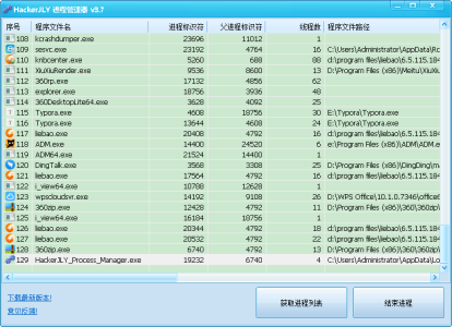 HackerJLY 进程管理器