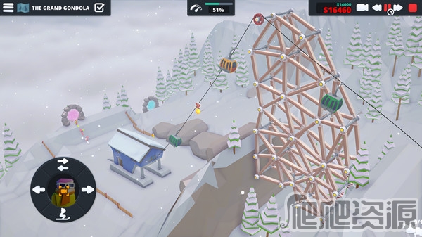 当滑雪升降机发生了故障