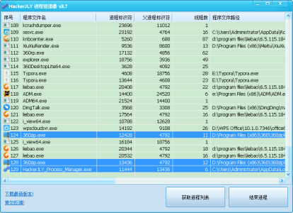 HackerJLY 进程管理器