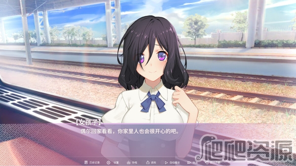 黄昏下的月台上