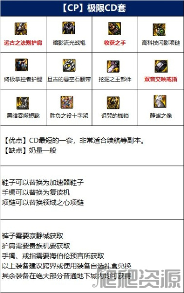 《DNF》奶妈110级极限CD流装备怎么搭配