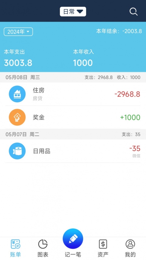 简易家庭记账本app