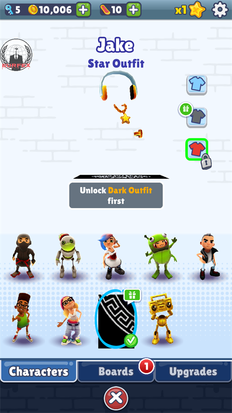 地铁跑酷忘忧制作隐身杰克版