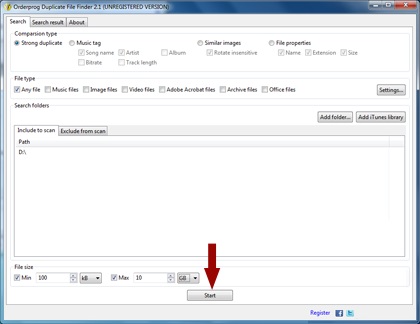 Orderprog Duplicate File Finder