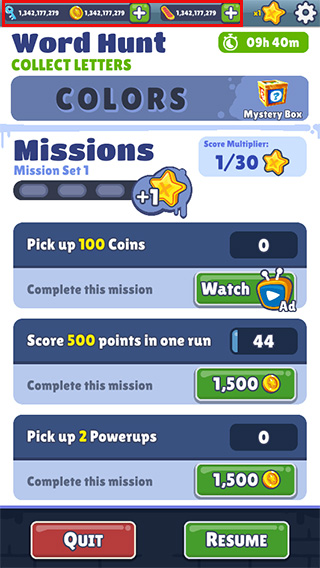 地铁跑酷menu黑客菜单版