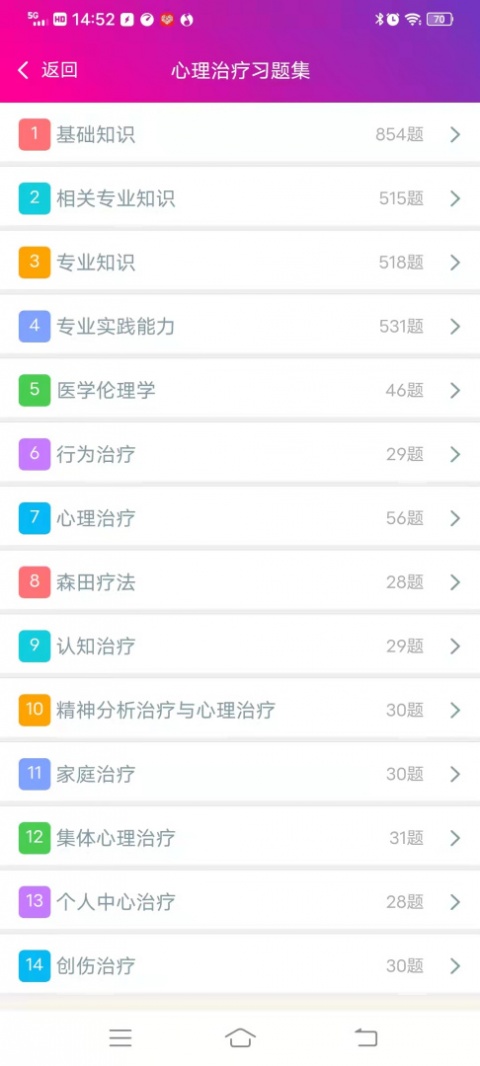 心理治疗中级总题库app