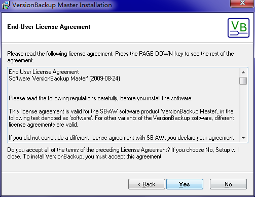 versionbackup master