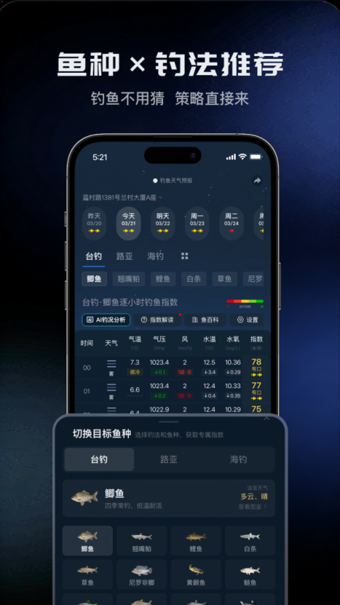 钓鱼天气预报app