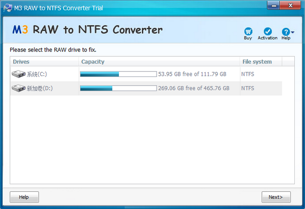 m3raw to ntfs converter