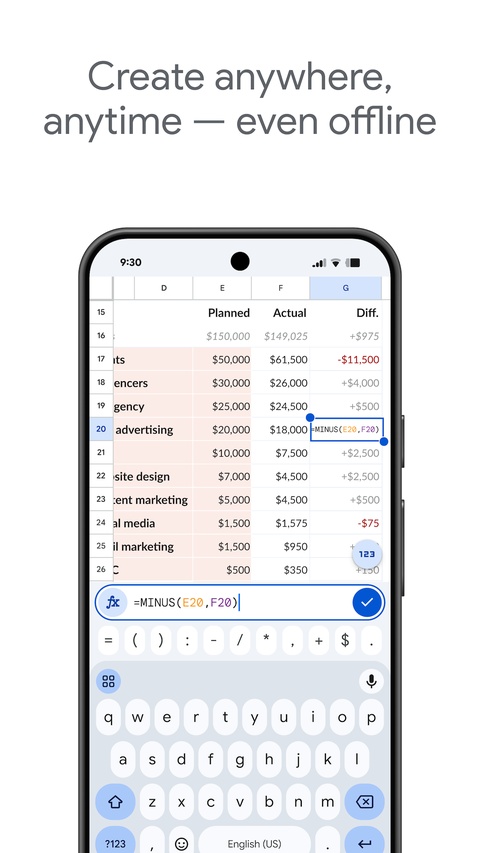 Google表格app