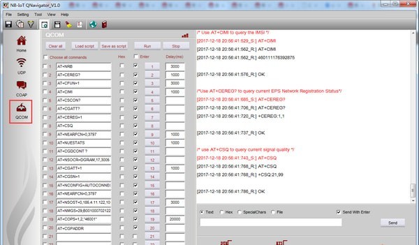 nb-iot qnavigator测试工具
