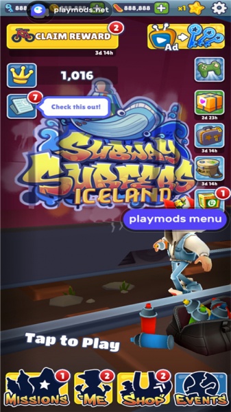 地铁跑酷playmods全地图版